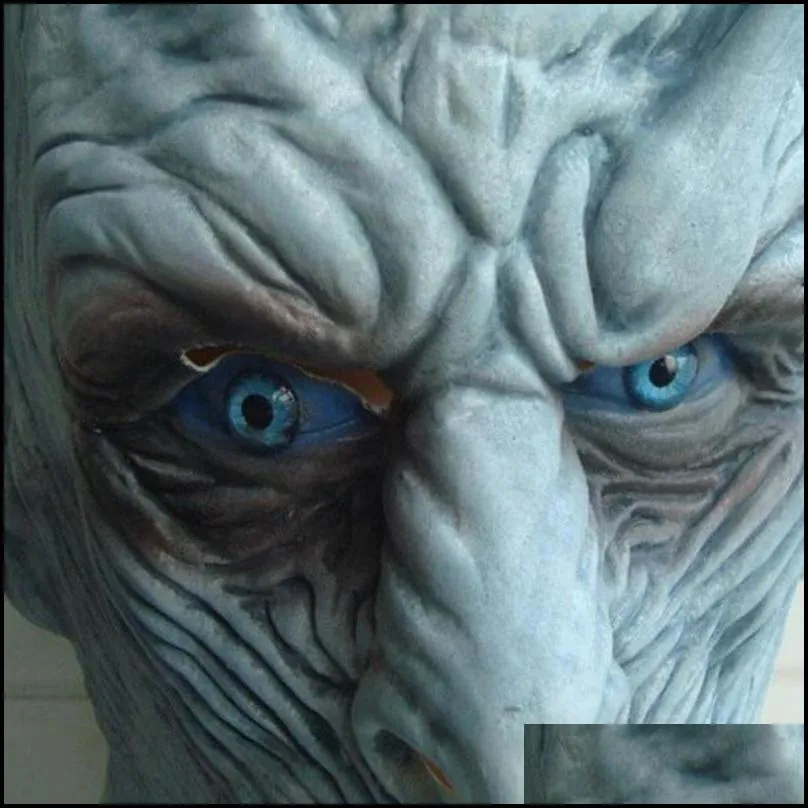 movie game thrones night king mask halloween realistic scary cosplay costume latex party mask adult zombie props t200116