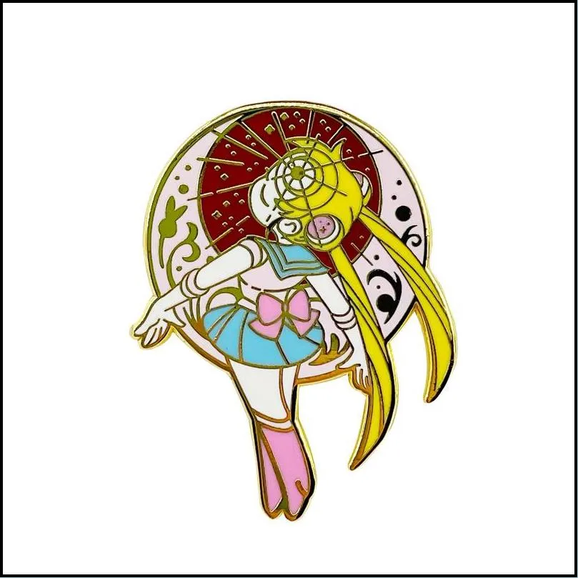 sailor moon brooch pins enamel metal badges lapel pin brooches jackets jeans fashion jewelry accessories