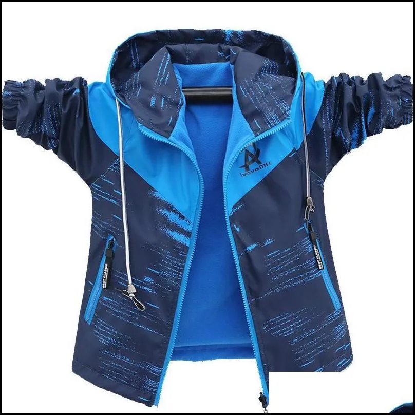 jackets children outwear boys coats autumn sport warm wear for jacket fleece windbreakers windproof on both sides teenage