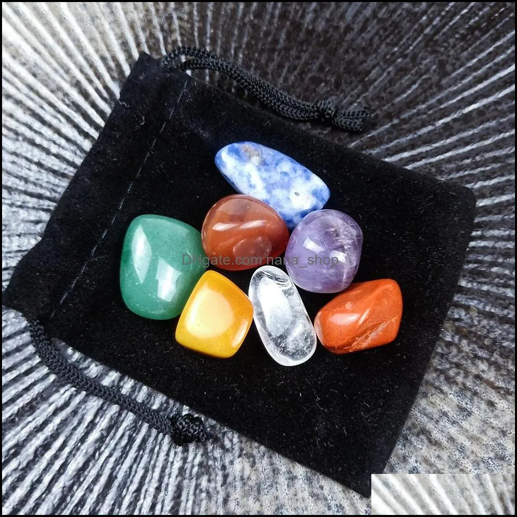 seven chakra stone set irregular reiki healing crystal energy balancing natural stones beads decoration jewelry
