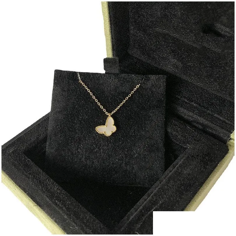 s925 sterling silver sweet butterfly pendant necklace for women luxury clover brand designer shell short choker bracelets necklace earrings jewelry