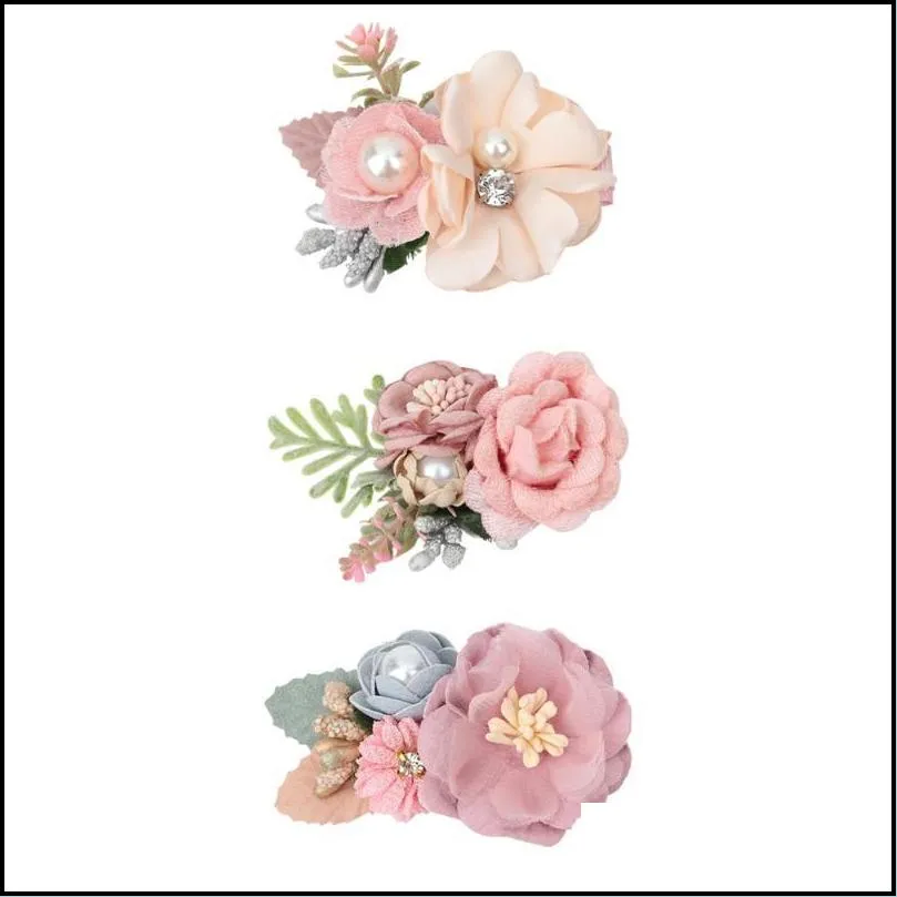 hair accessories chiffon flower baby clips for girls princess sweet pins toddlers headwear bride pography