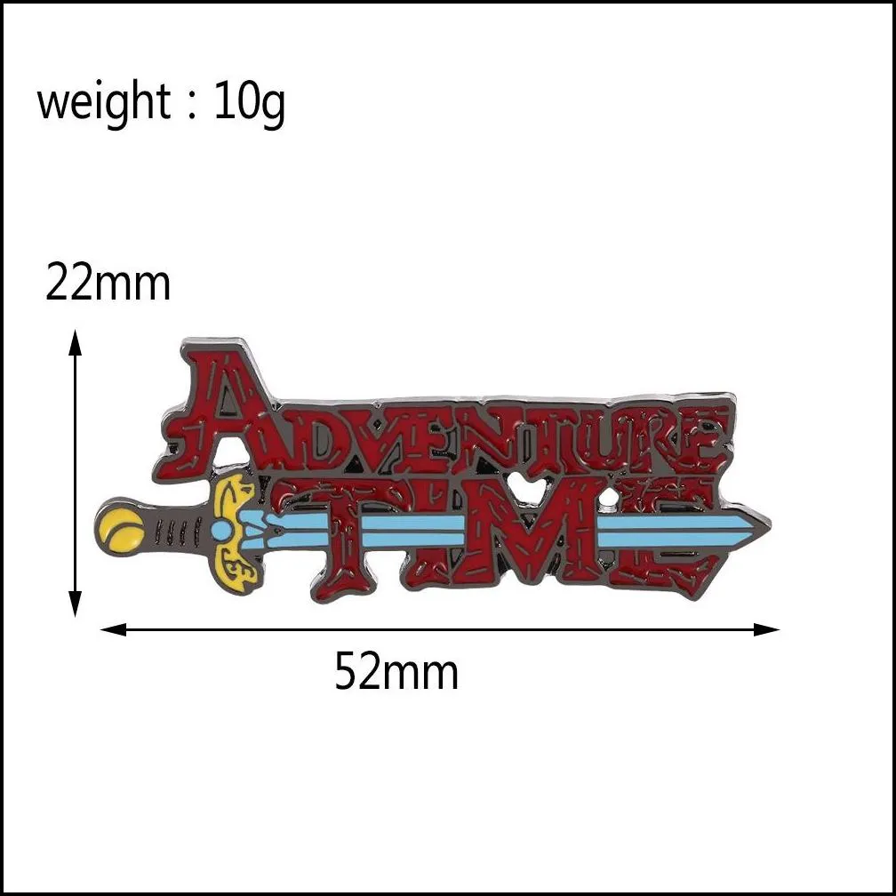 fantasy experience adventure time scarlet sword enamel pin for kids powerful badges leather jackets hat bag fashion jewelry