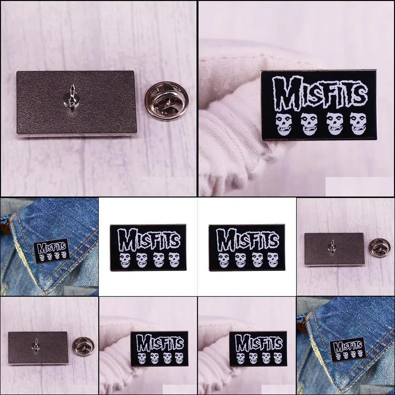 misfits brooch acclimatized chorus american horror punk rock band brooch badge