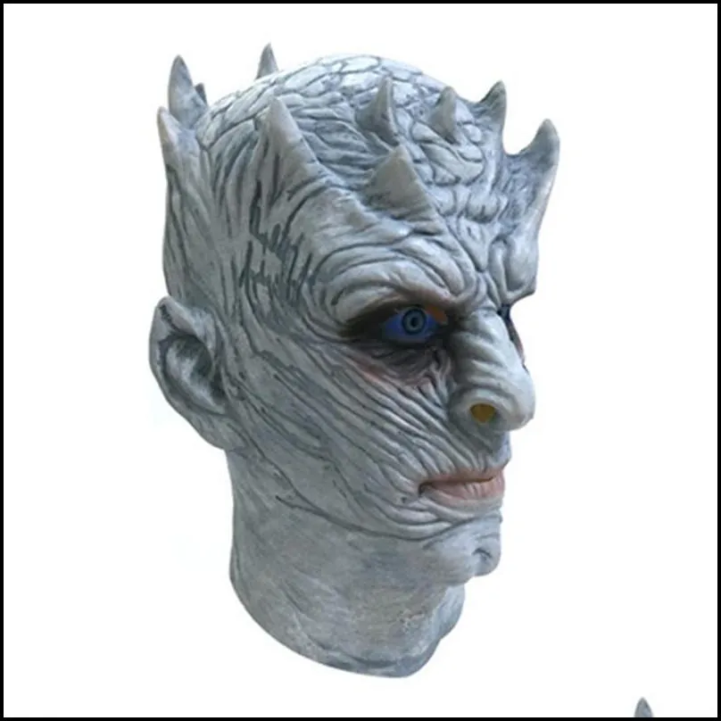 movie game thrones night king mask halloween realistic scary cosplay costume latex party mask adult zombie props t200116