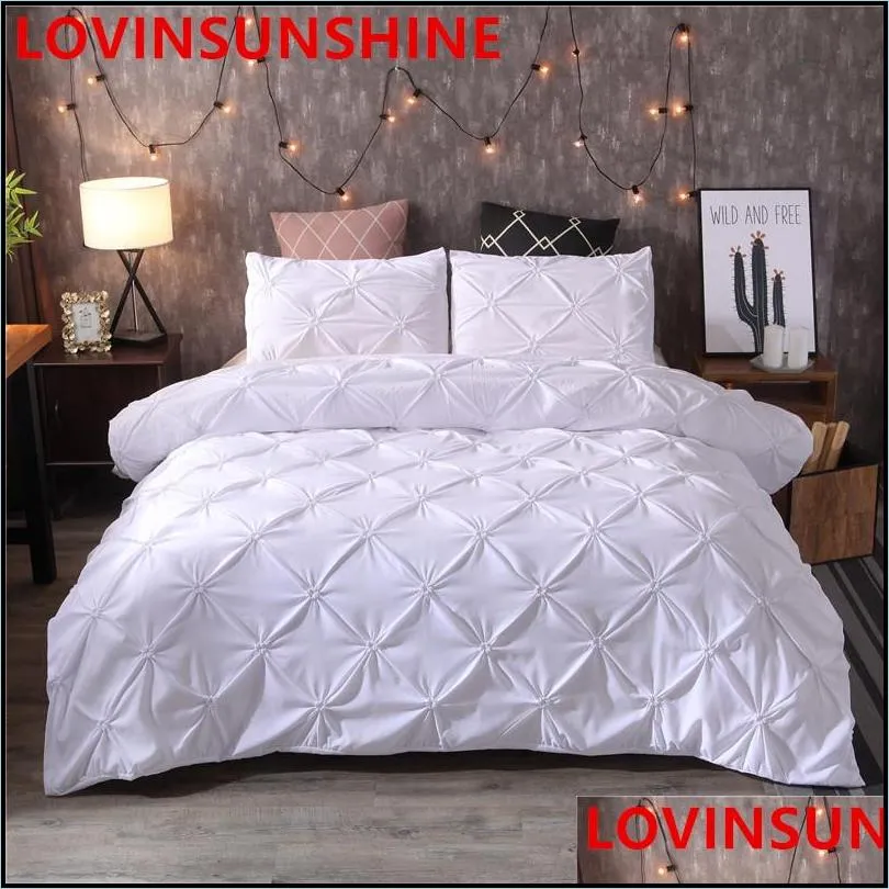 luxury black duvet cover pinch pleat brief bedding set queen king size 3pcs bed linen set comforter cover set with pillowcase t200110