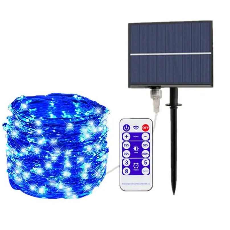 strings outdoor solar lamp string lights 100/200 leds fairy holiday christmas party garland garden waterproof 10mled led