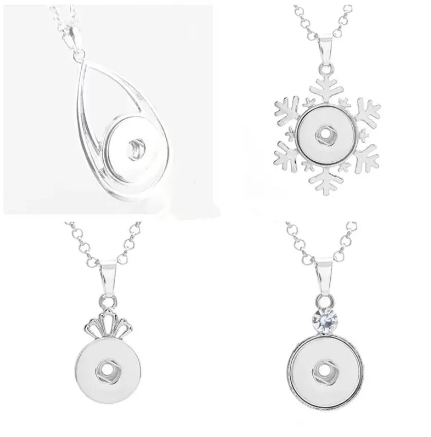 noosa water drop pendant crown charm necklace 18mm chunks ginger snap button necklaces for women snap jewelry