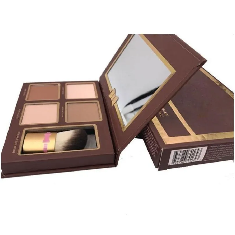make up highlighters eyeshadow palette nude color cosmetics face concealer makeup chocolate with brush
