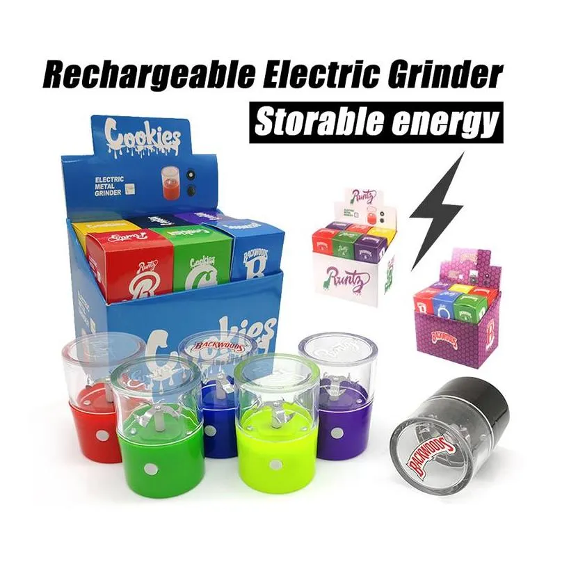 rechargeable electric grinder smoking accessories herb grinders one charge for many times use metal tobacco crushers 6 color