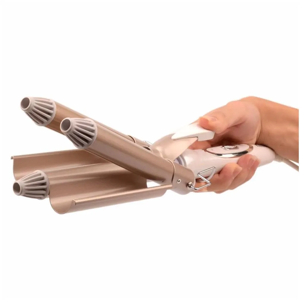 professional 110220v hair curling iron ceramic triple barrel curler hair waver styling tools styler