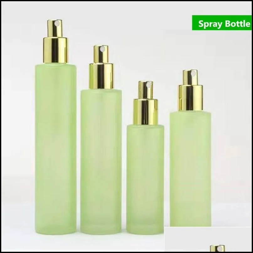 green cosmetic glass lotion bottle packaging with plastic cap empty spray bottles 20ml 30ml 40ml 60ml 80ml 100ml 120ml