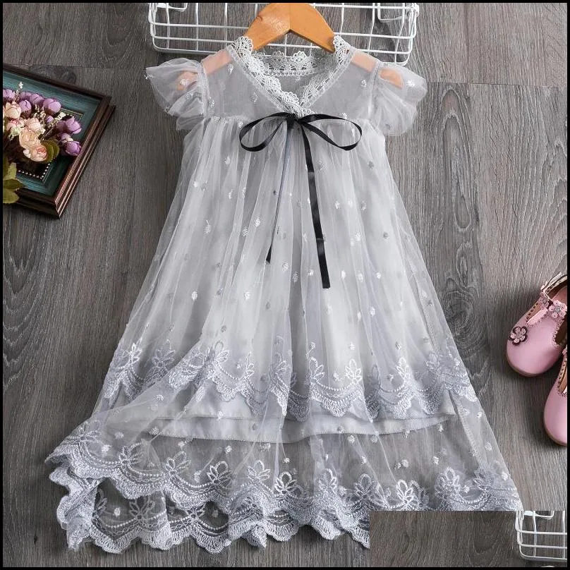 girls dresses summer layers cake dress for girls star ruffy sleeve tulle tutu kids girl red year ceremory party elegant