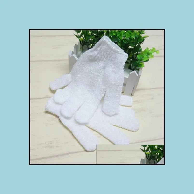 bath gloves body cleaning shower gloves white nylon exfoliating bath glove five fingers paddy soft fiber massage bath glove cleaner