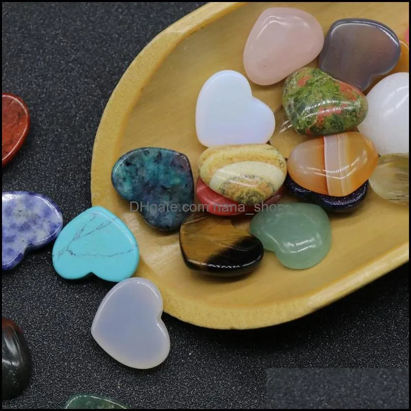 18mm flat back assorted loose stone heart shape cab cabochons beads for jewelry making wholesale