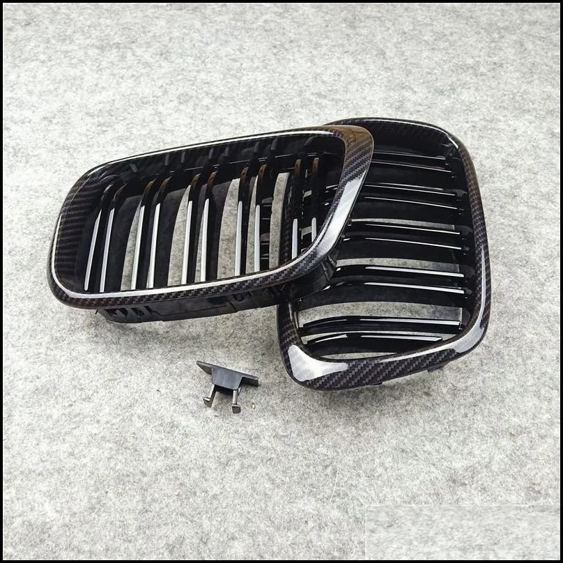 mesh grilles for bmw 5 series e39 abs carbon look black/ m color front grill double slat grille 19962003 car styling
