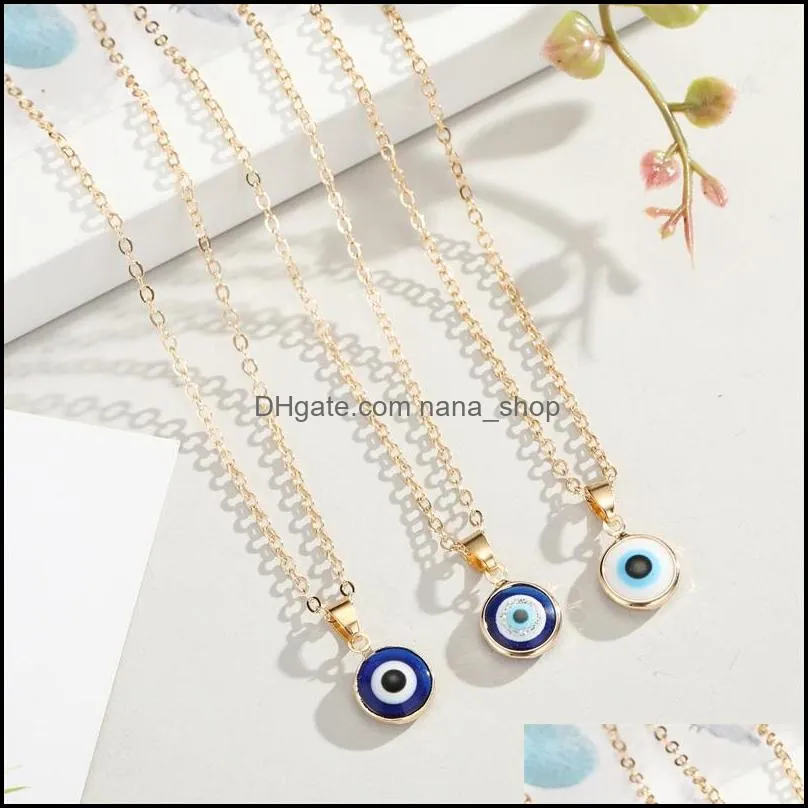 inspired jewelry gold color clavicle chains eye pendant necklaces boho ethic turkish evil eyes necklace for women gift