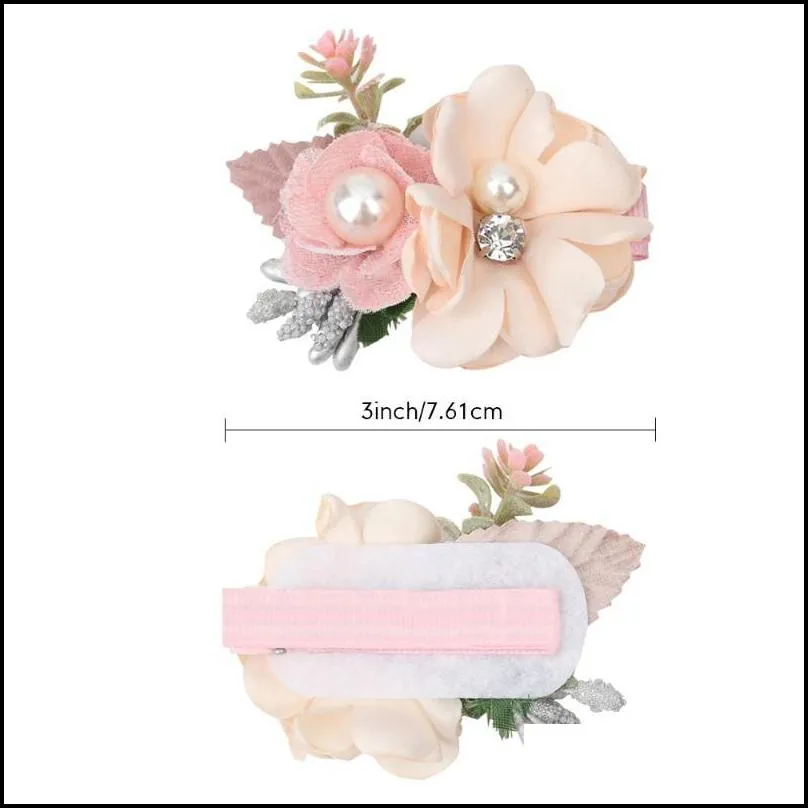 hair accessories chiffon flower baby clips for girls princess sweet pins toddlers headwear bride pography