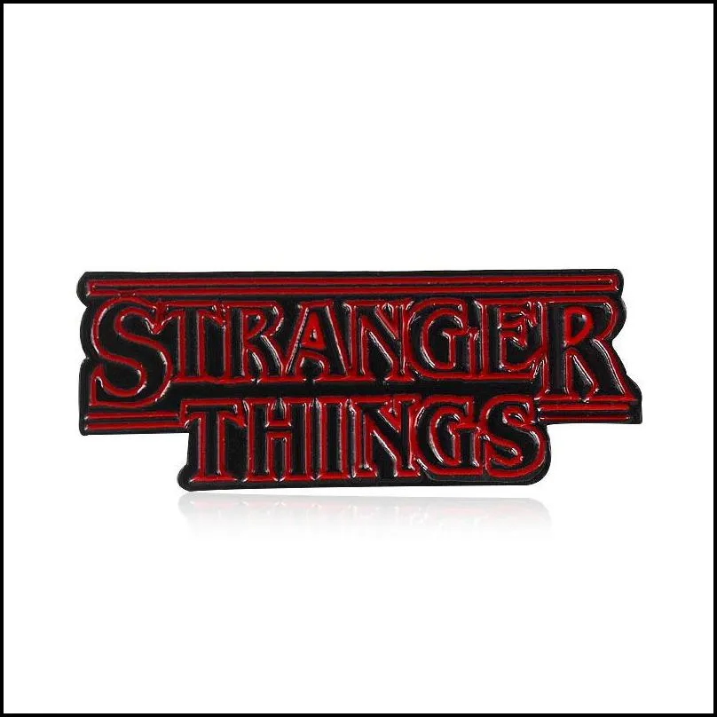 stranger things tv shape cute enamel brooches pin for women girl fashion jewelry metal vintage brooches pins badge wholesale gift