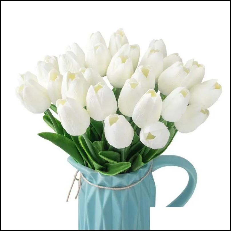 artificial tulip flowers fake tulips flower pu latex flower for home wedding party festival decor