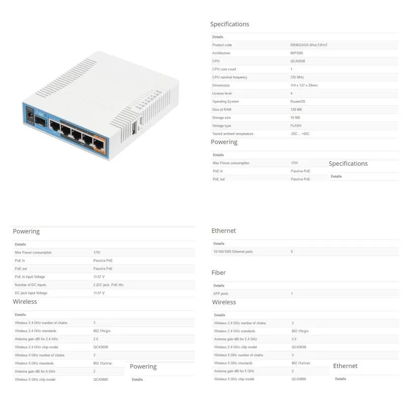 mikrotik rb962uigs5hact2hnt hap ac routerboard triple chain access point 802.11ac 2.4g 5g 1200mbps