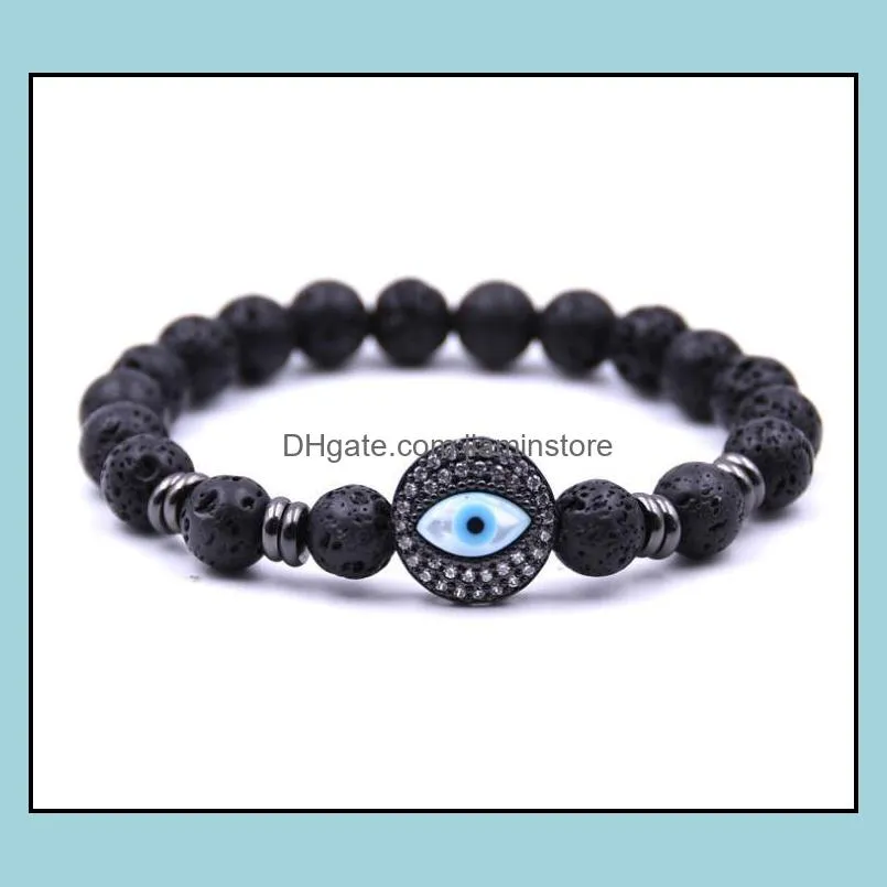 friedman lava volcanic stone devils eye bracelet mens and womens essential oil diffusion yoga couple jewelry bracelet