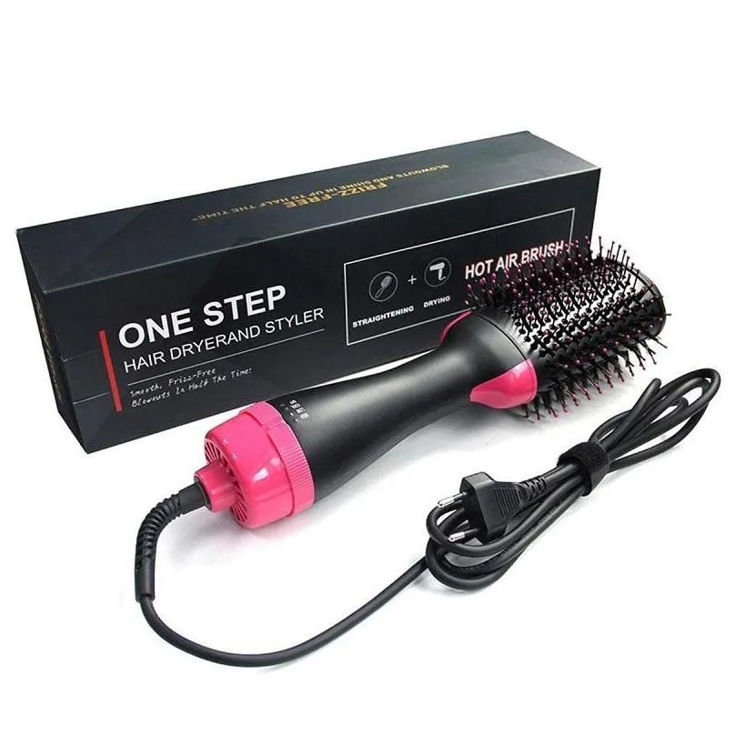 one step hair dryer brush and volumizer blow straightener curler salon 4 in 1 roller electric heat air curling iron comb