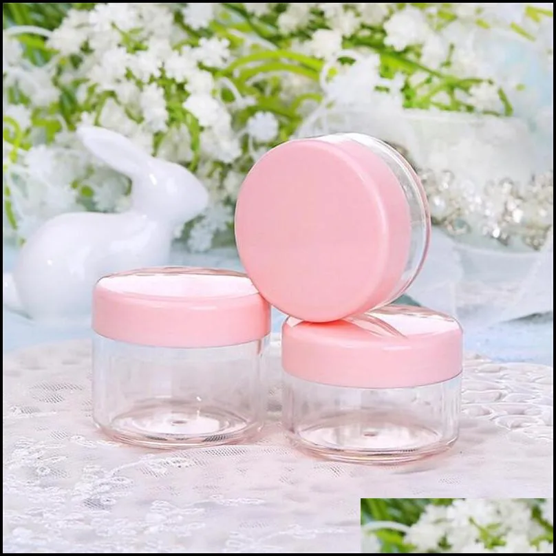 10g 15g 20g jar cosmetic sample bottle empty container clear plastic pot jars makeup containers for lip balm eye shadow