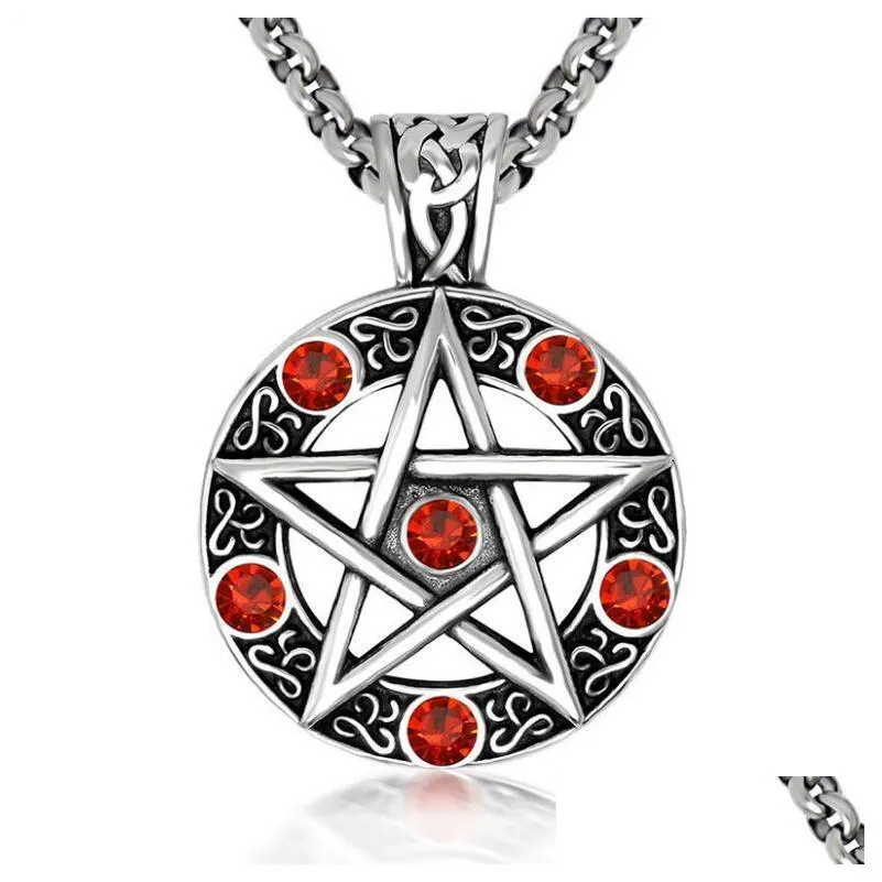 supernatural necklace pentagram pentacle fivepointed star wicca pagan dean winchester pendant vintage gothic jewelry wholesale