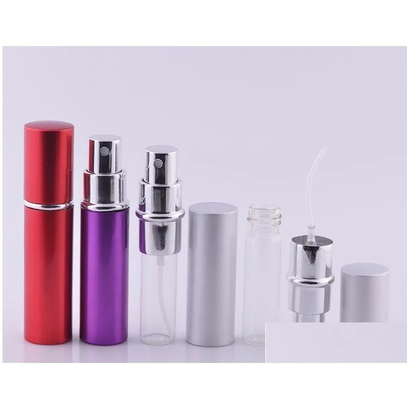 5ml mini spray perfume bottle travel refillable empty cosmetic container perfume bottle atomizer aluminum refillable bottles