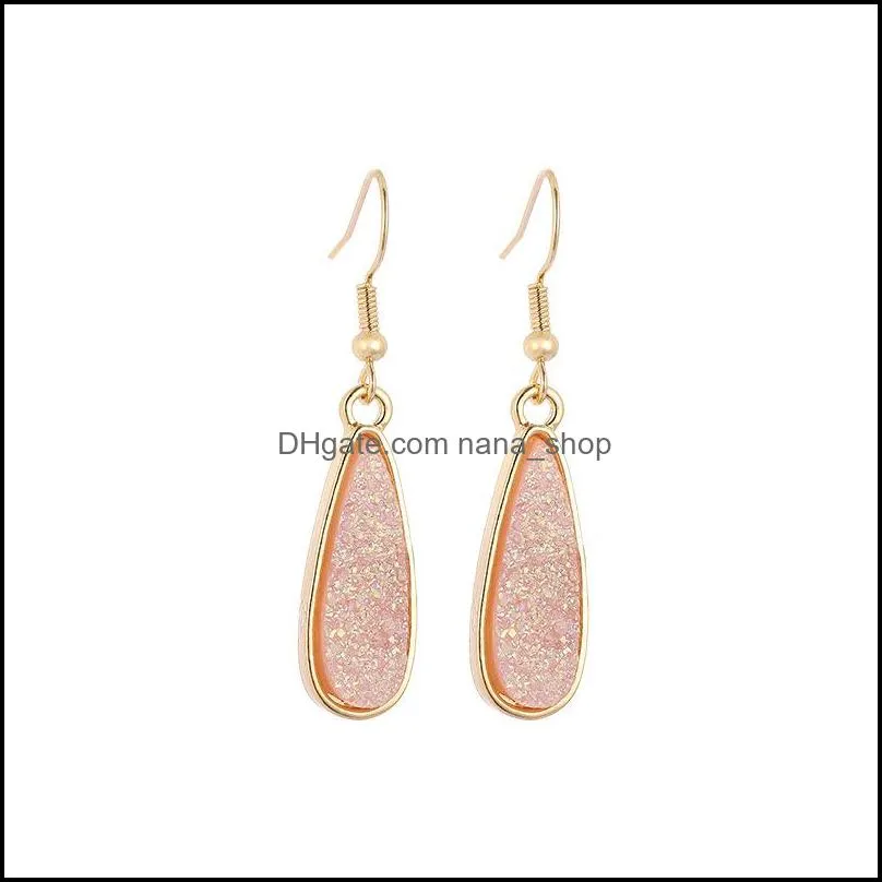 waterdrop resin druzy drusy charms earrings designer earring fashion dangle earings for women