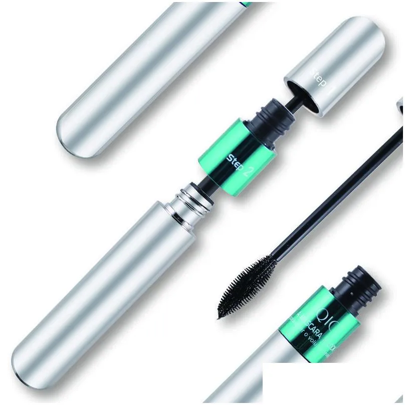 makeup qic mascara waterproof dual brush head mascara black 4d silk fiber lash curly 2 in 1 thick lengthening extreme more 