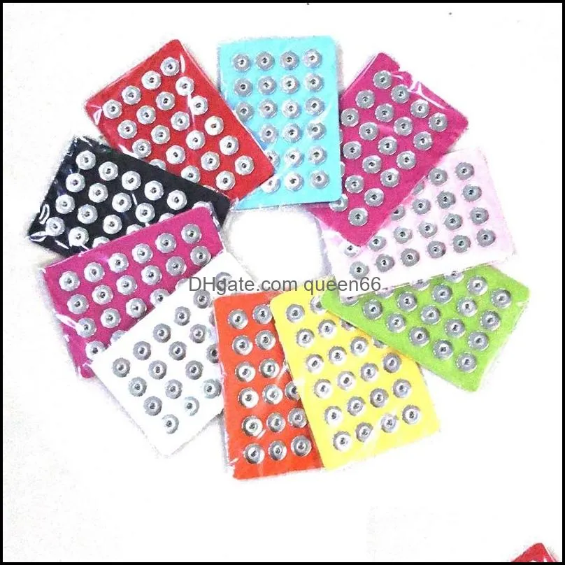 noosa snap jewelry 12mm 18mm snap button stand display holder 10 colors black leather snap display for 24 pcs snaps jewelry