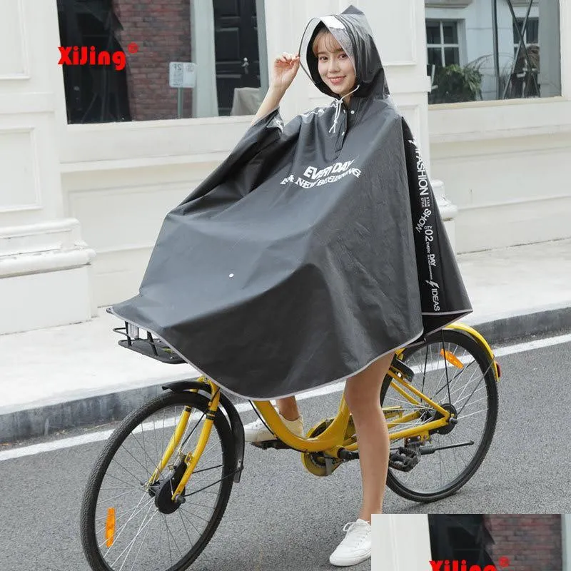 high quality mens womens cycling bicycle bike raincoat rain cape poncho hooded windproof rain coat mobility scooter cover t200117