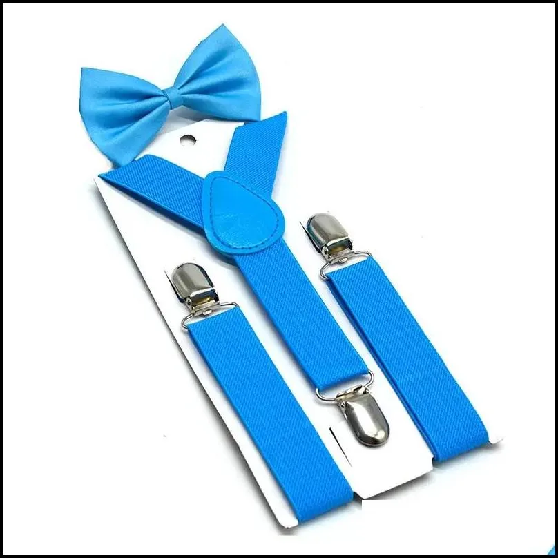 36 color kids suspenders bow addtie set boys girls braces elastic ysuspenders with bow tie fashion belt or children baby kids by dhs