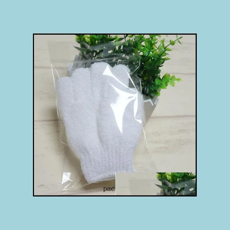 bath gloves body cleaning shower gloves white nylon exfoliating bath glove five fingers paddy soft fiber massage bath glove cleaner