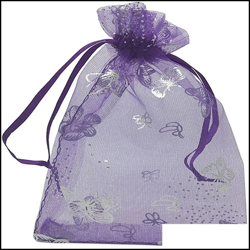 100pcs/lot organza bags with drawstring for rings earrings bag wedding baby shower birthday christmas gift package
