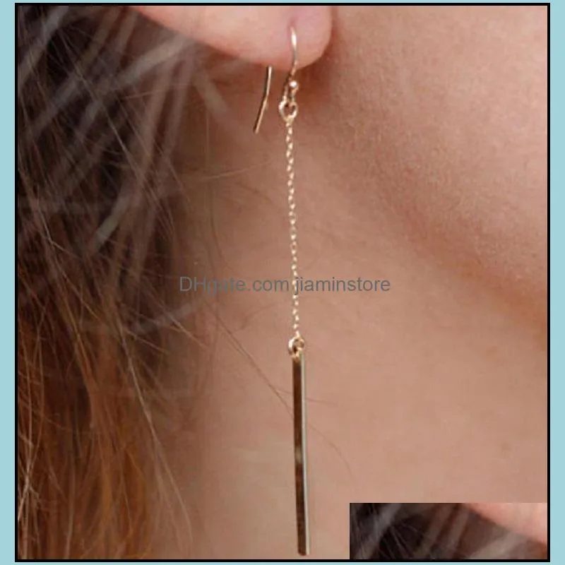 siamese earrings geometric rectangular pendant earrings female female party gift personality cube long earrings