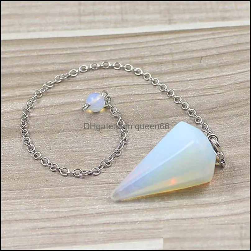 small size reiki healing pendulums natural stones pendant amulet crystal meditation hexagonal pendulum for men women