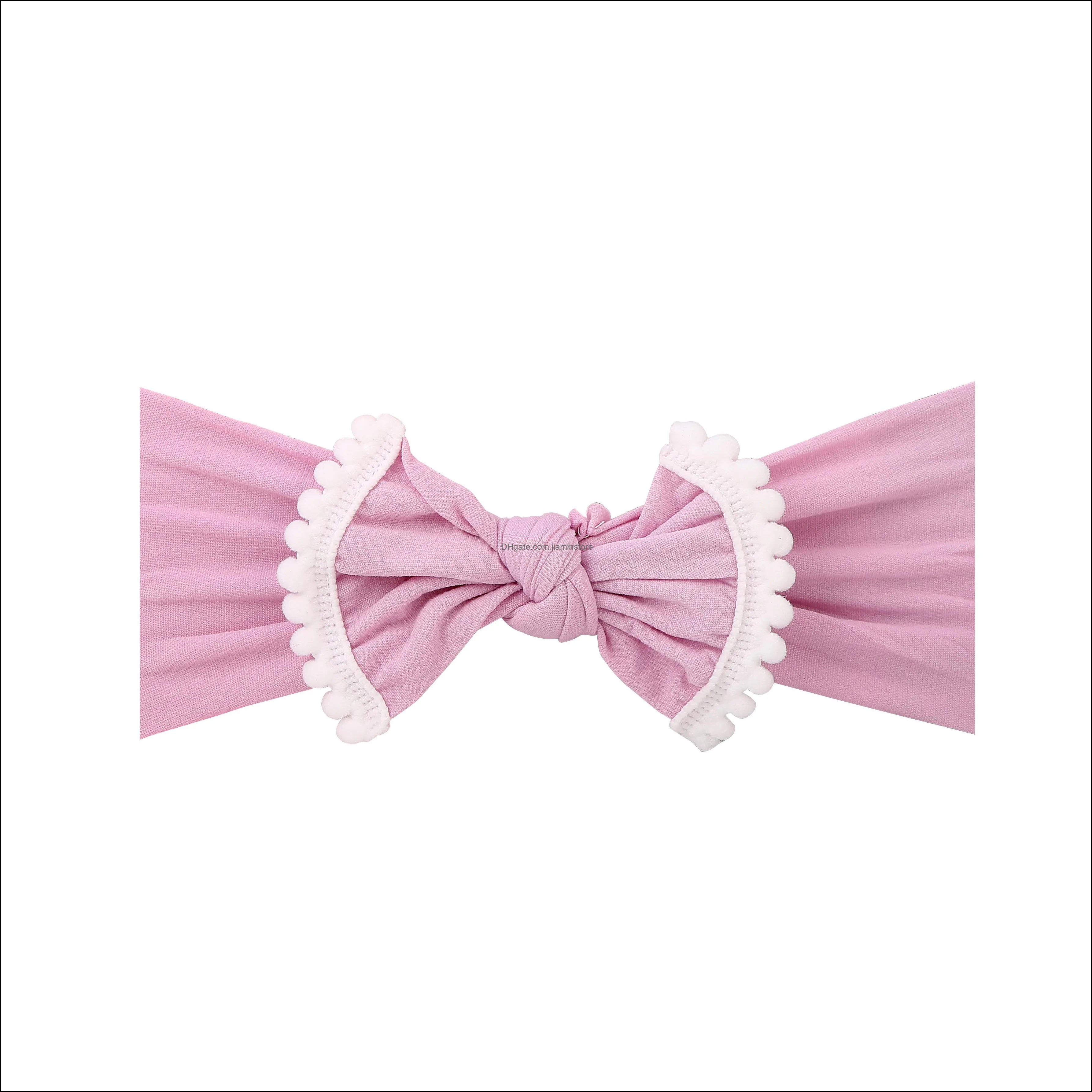 simple and fashionable super soft hair ball nylon wide hair band childrens hair headband