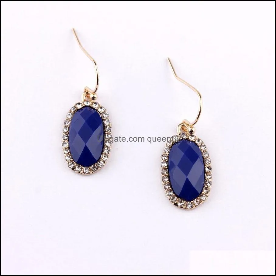 designer faceted acrylic oval charms earrings for women small resin dangle earring boutique jewelry christmas gifts