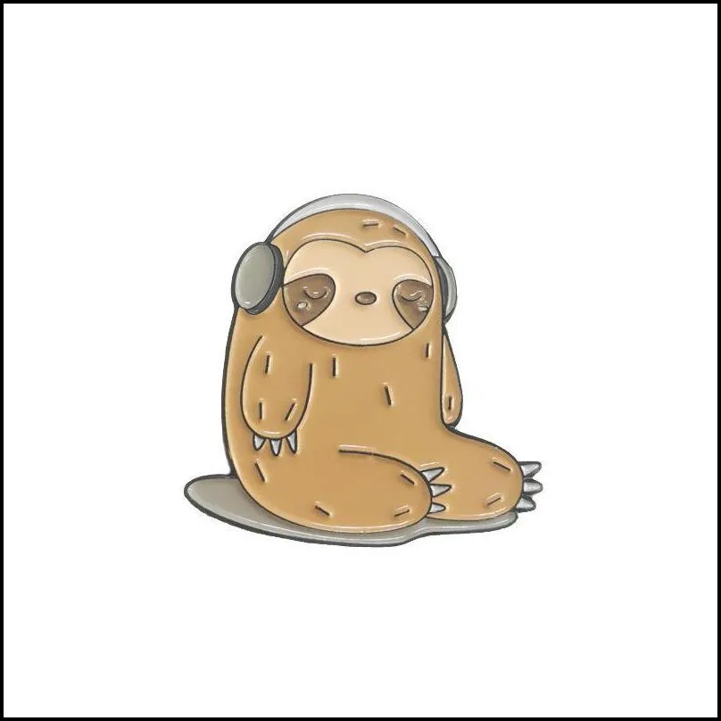 animal sloth cute small funny enamel brooches pins for women christmas demin shirt decor brooch pin metal kawaii badge fashion jewelry