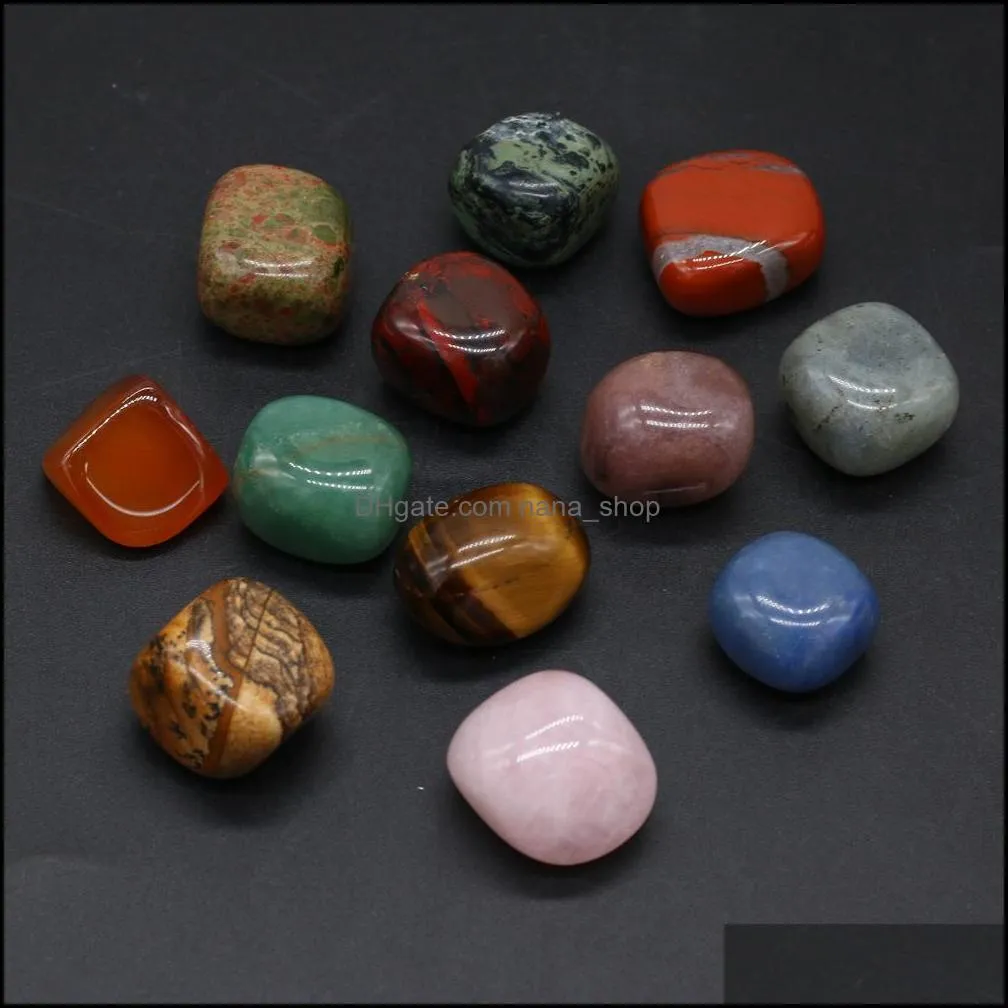 2030mm reiki natural stone tumbled stones irregular polishing rose quartz tigers eye yoga energy bead for chakra healing decoration