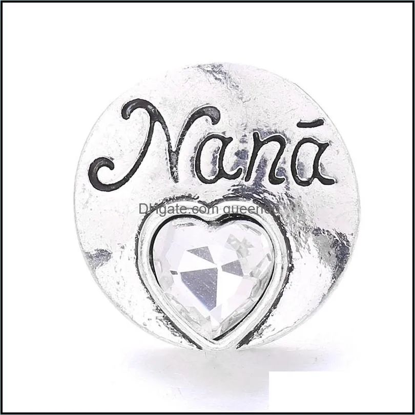 colorful silver color snap button charms flower women jewelry findings nana heart rhinestone 18mm metal snaps buttons diy bracelet jewellery