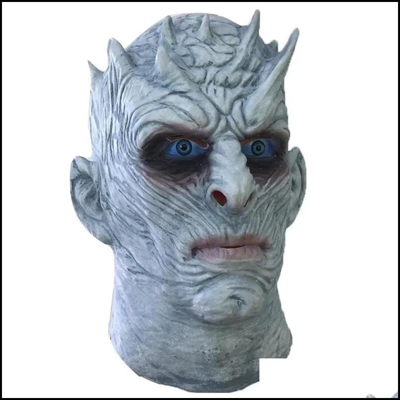 movie game thrones night king mask halloween realistic scary cosplay costume latex party mask adult zombie props t200116