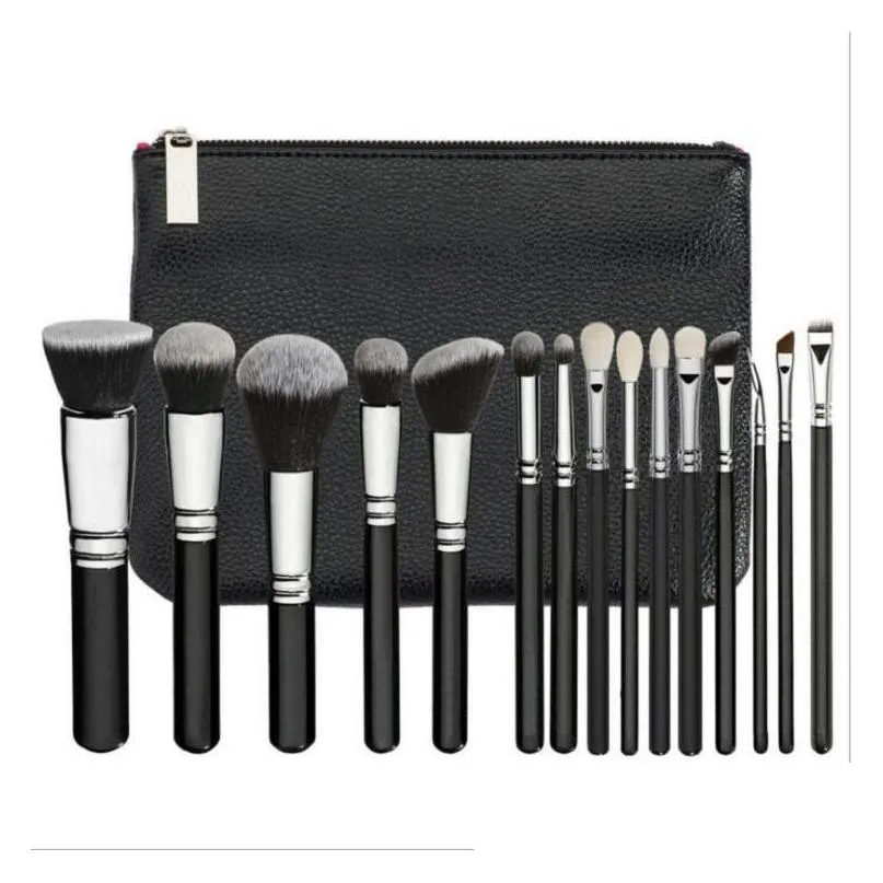 makeup brush 15pcs/set brush with pu bag professional brush for powder foundation blush eyeshadow