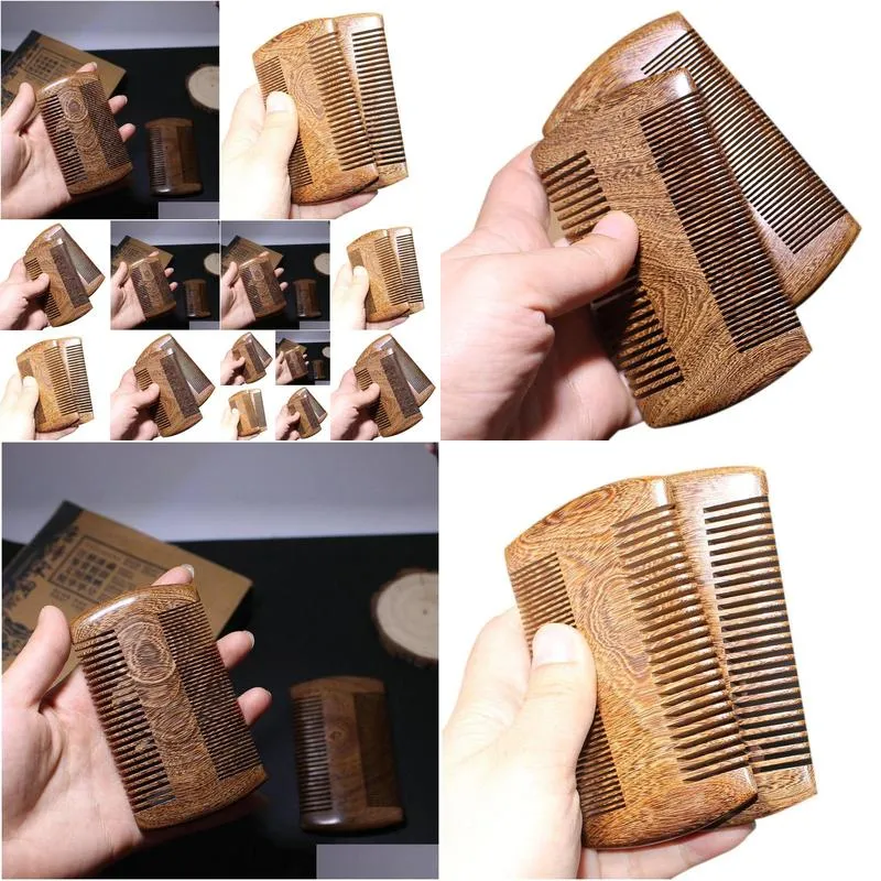  jade comb green sandalwood pocket beard hair comb no.2 manual natural wood comb 1