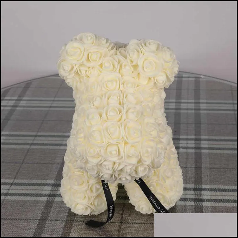 40cm 1pcs rose dog pe teddy bear artificial foam for birthday year gifts for women valentines gift 210624
