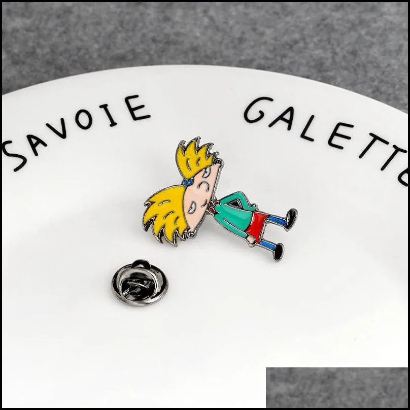 cartoon arnold pins fun anime boy enamel pin collection fashion tv show brooch for friends backpack lapel pin badge jewelry gift