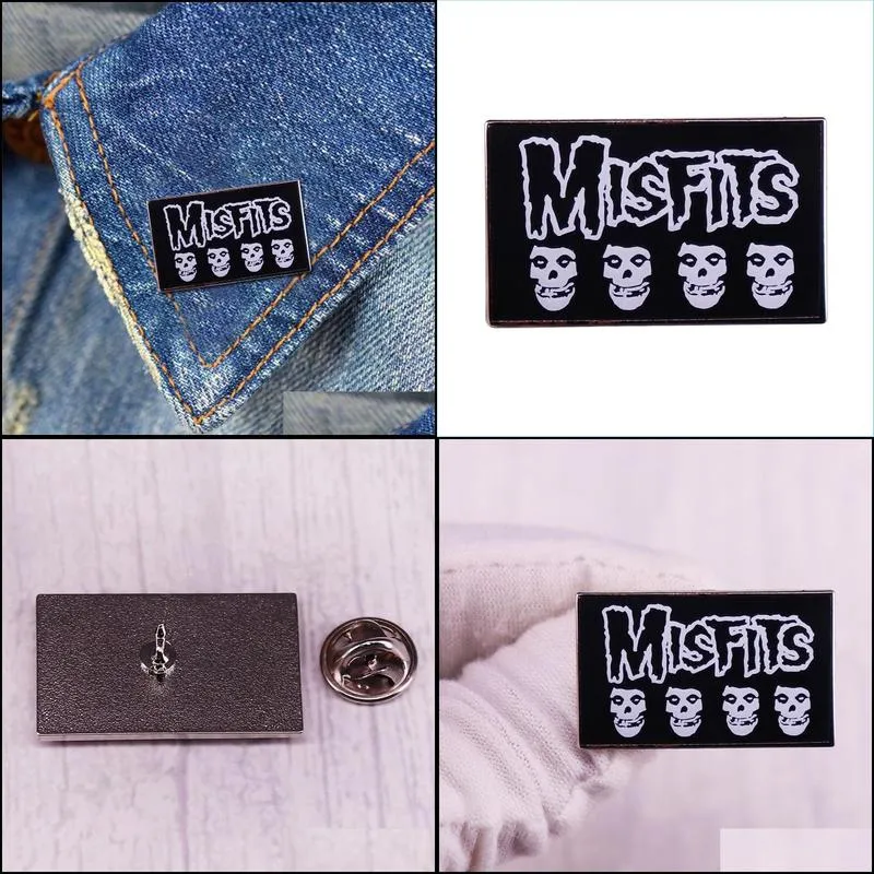 misfits brooch acclimatized chorus american horror punk rock band brooch badge